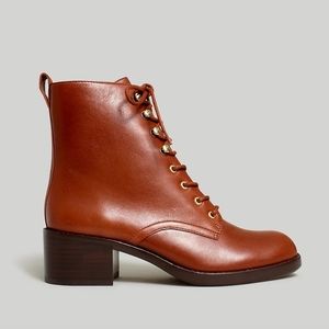 Madewell's Patti lace up boots in English Saddle